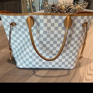 Authentic LOUIS VUITTON Neverfull MM Damier Azur